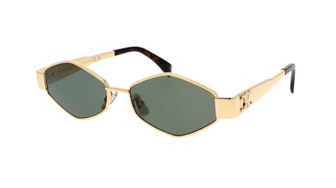 Celine CL40254U 30N Triomphe Metal Sunglasses Gold Frame .